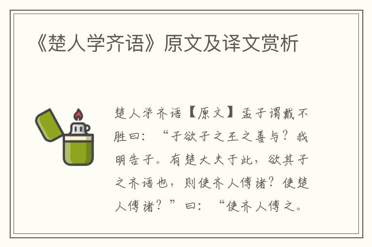 《楚人學齊語》原文及譯文賞析