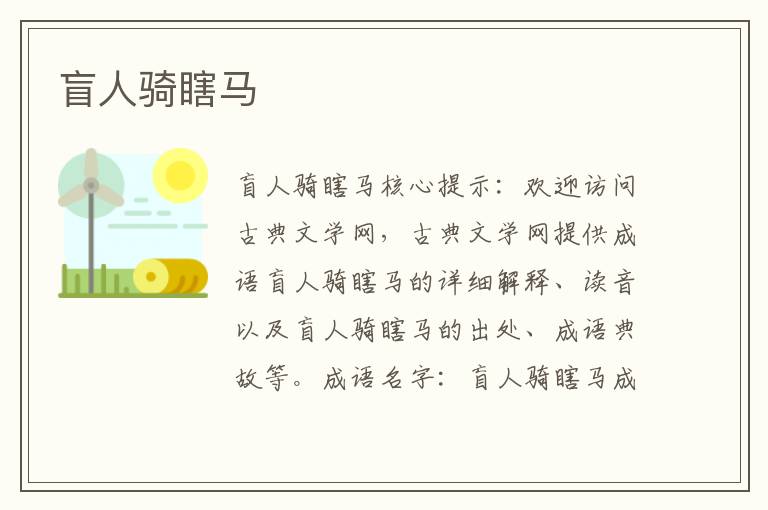盲人騎瞎馬
